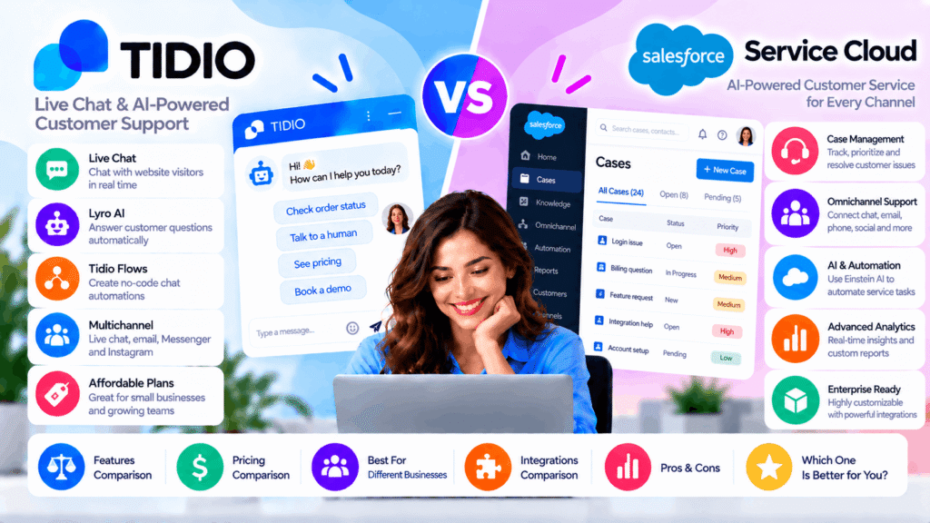 Tidio vs salesforce service cloud